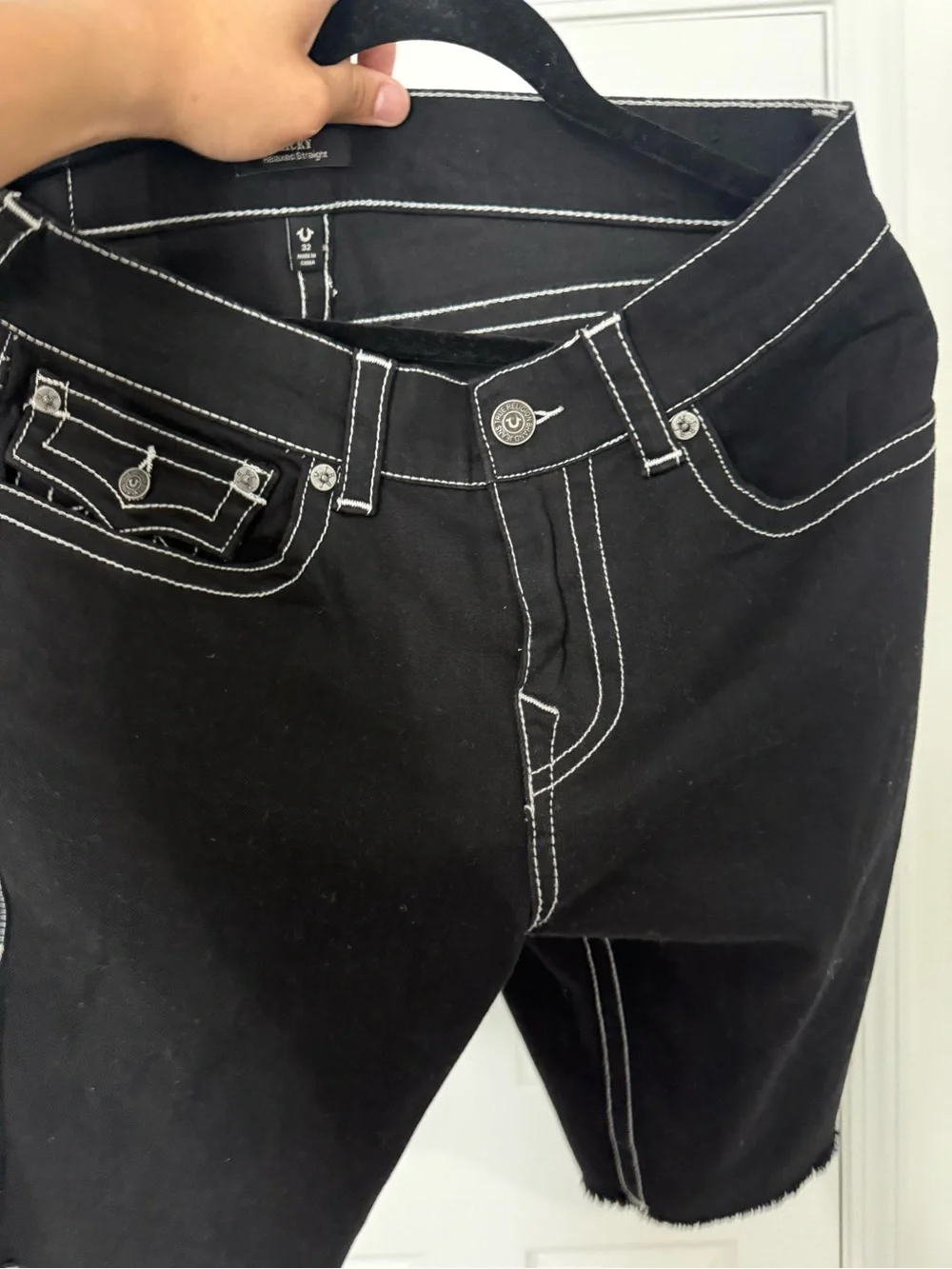 True Religion Ricky Relaxed Straight Jeans in Black